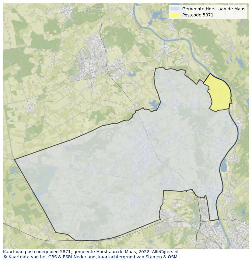 Postcode kaart 5871