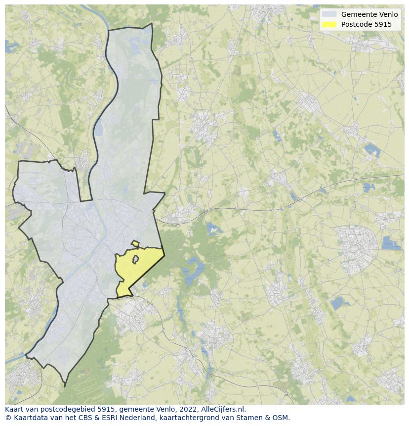 Postcode kaart 5915