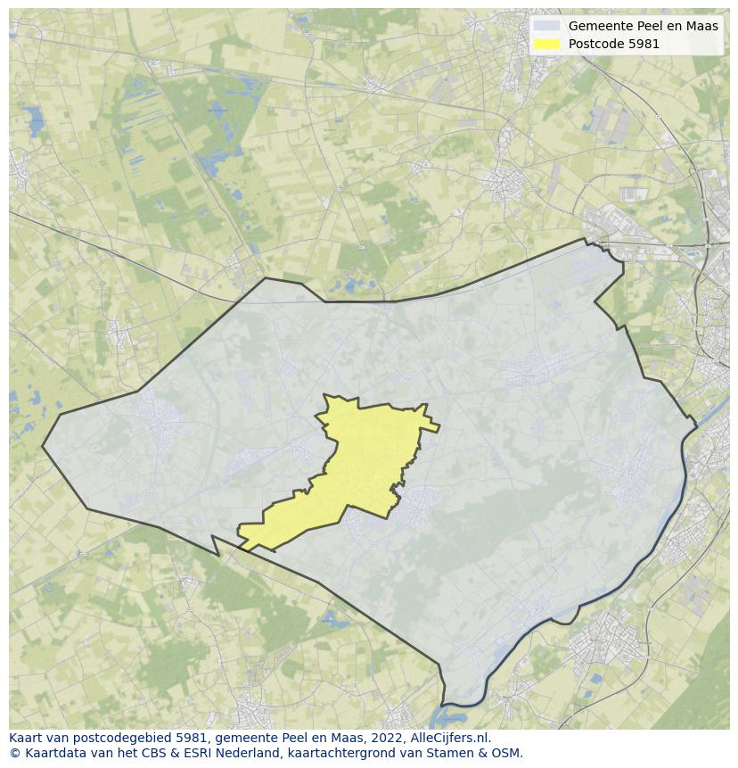 Postcode kaart 5981