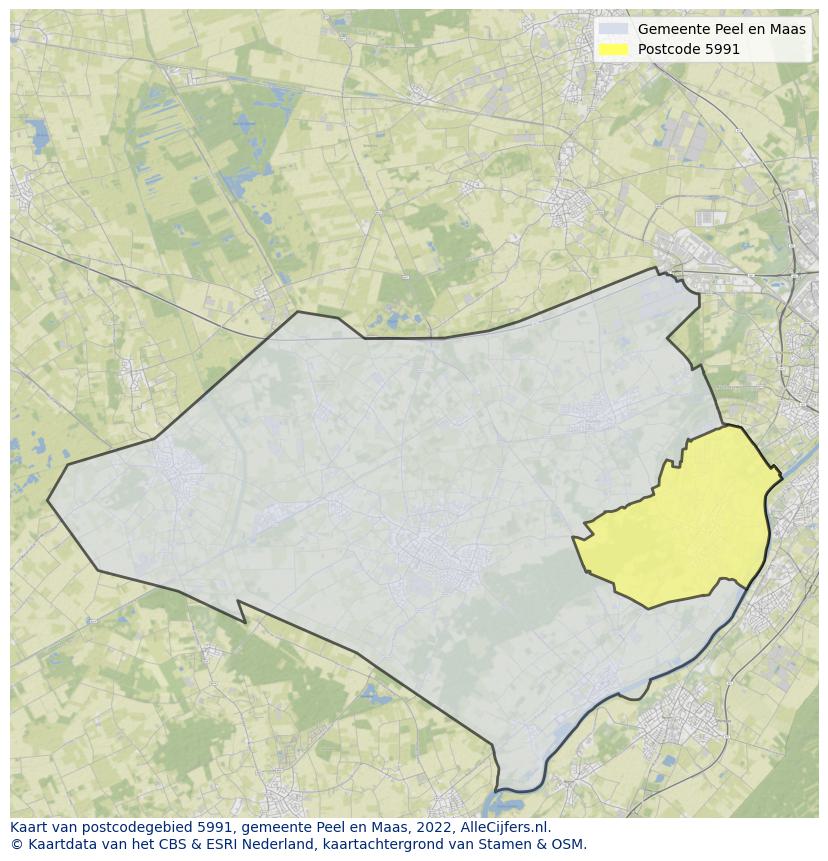 Postcode kaart 5991