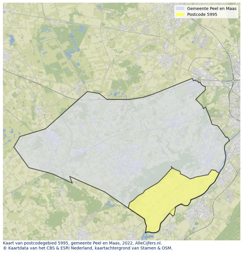 Postcode kaart 5995