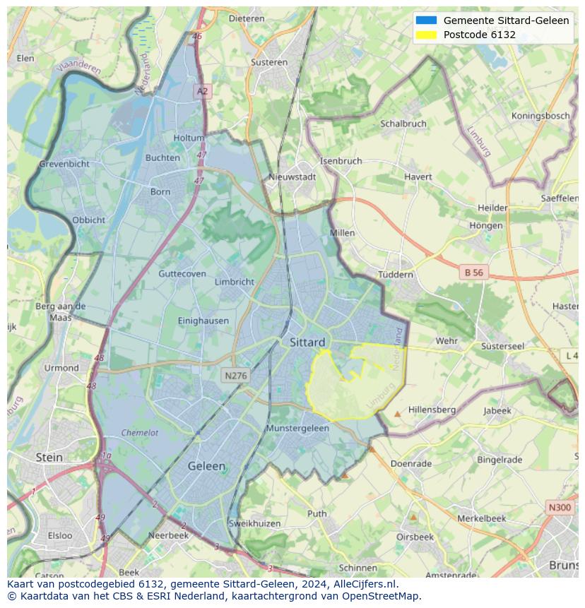 Postcode kaart 6132