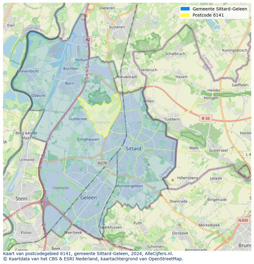 Postcode kaart 6141