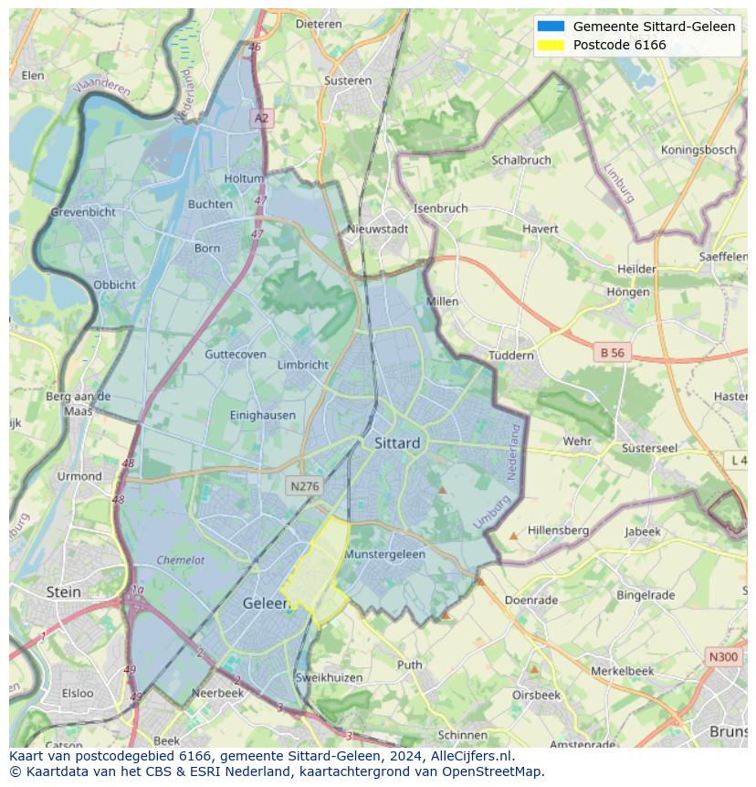 Postcode kaart 6166