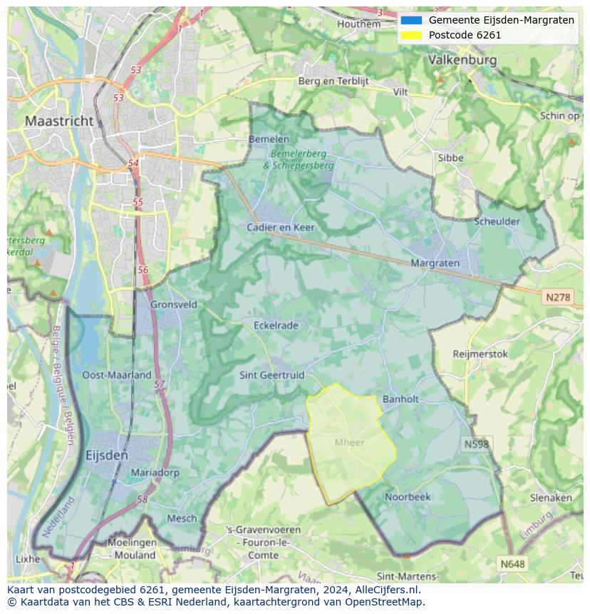 Postcode kaart 6261