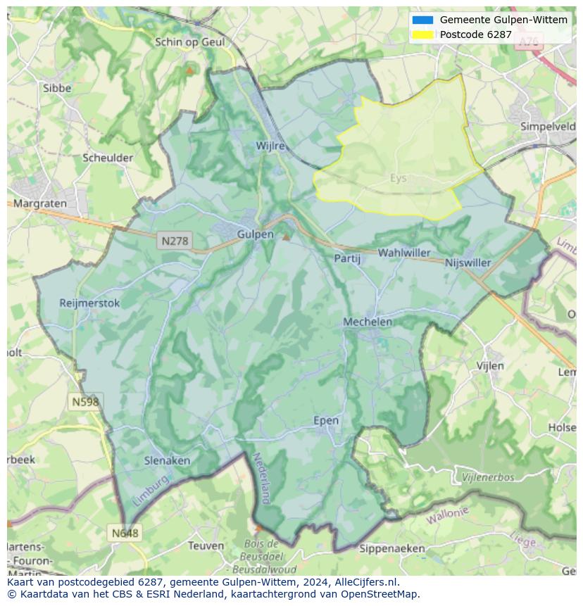 Postcode kaart 6287