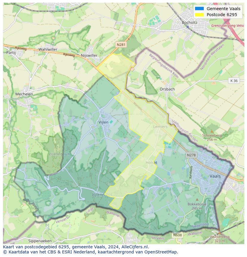 Postcode kaart 6295