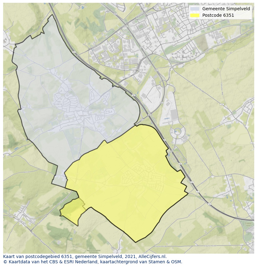 Postcode kaart 6351