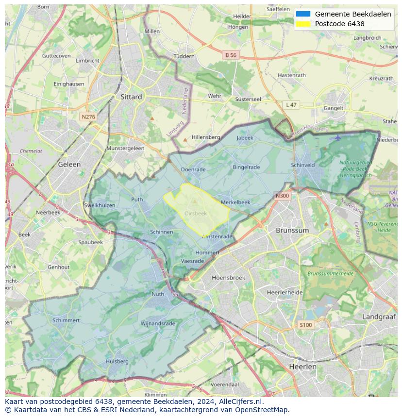 Postcode kaart 6438