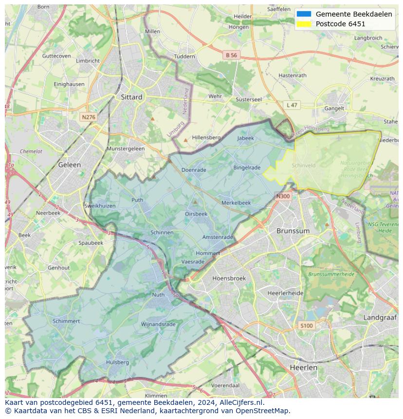 Postcode kaart 6451