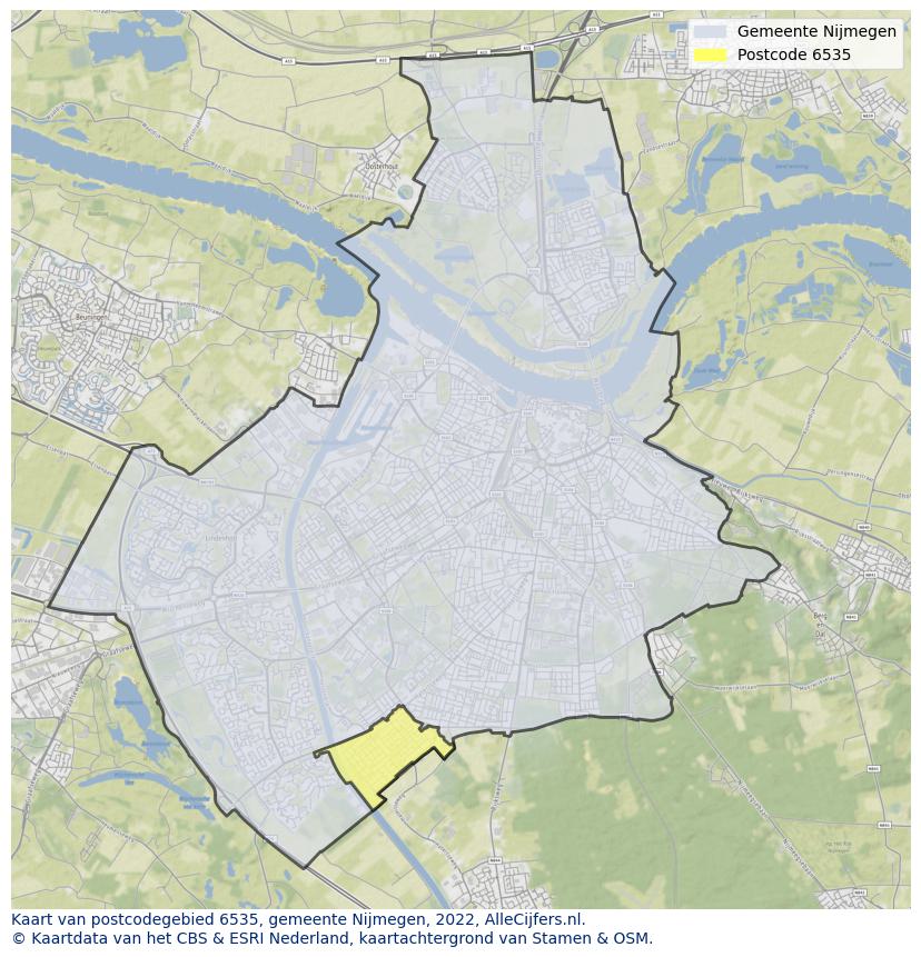 Postcode kaart 6535