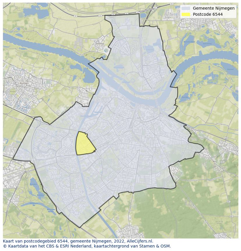 Postcode kaart 6544