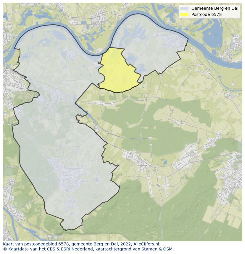 Postcode kaart 6578