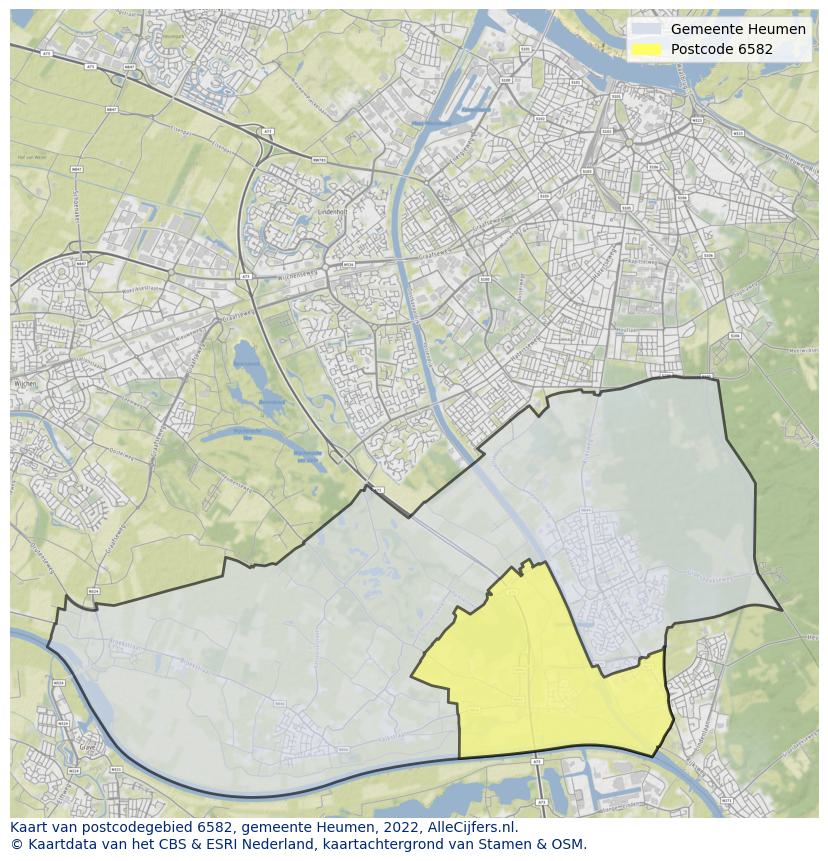 Postcode kaart 6582