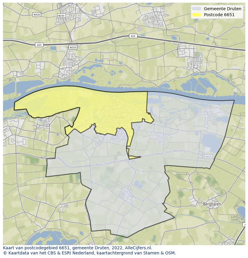 Postcode kaart 6651