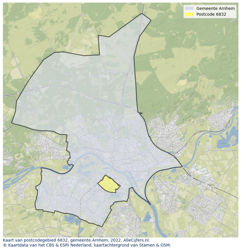 Postcode kaart 6832