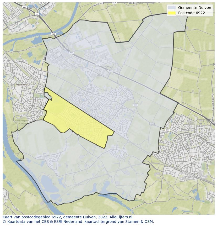 Postcode kaart 6922