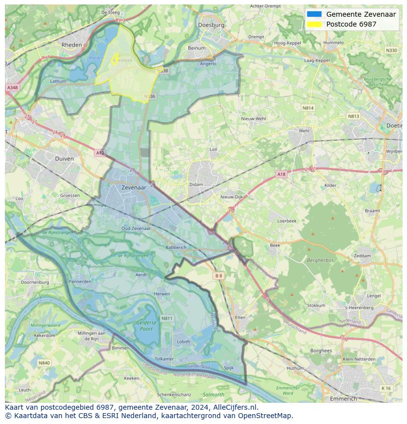 Postcode kaart 6987
