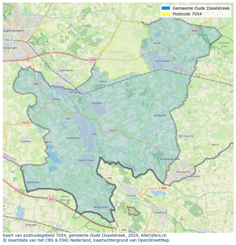 Postcode kaart 7054