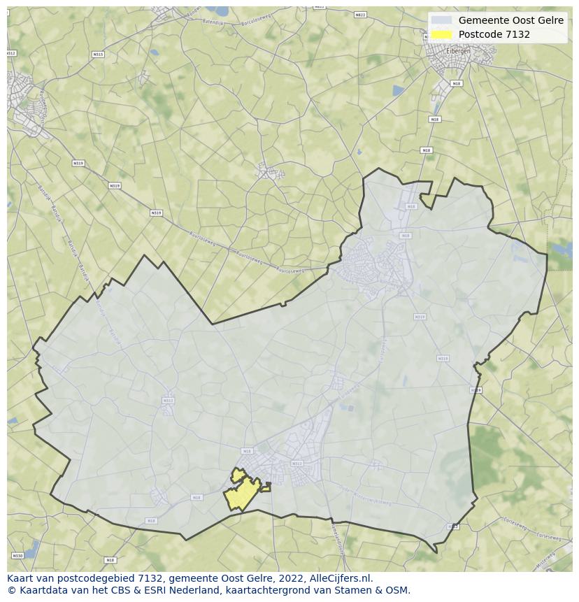 Postcode kaart 7132