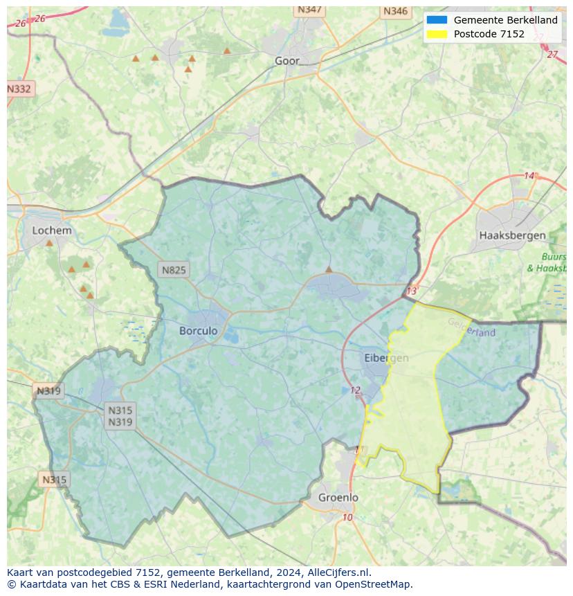 Postcode kaart 7152