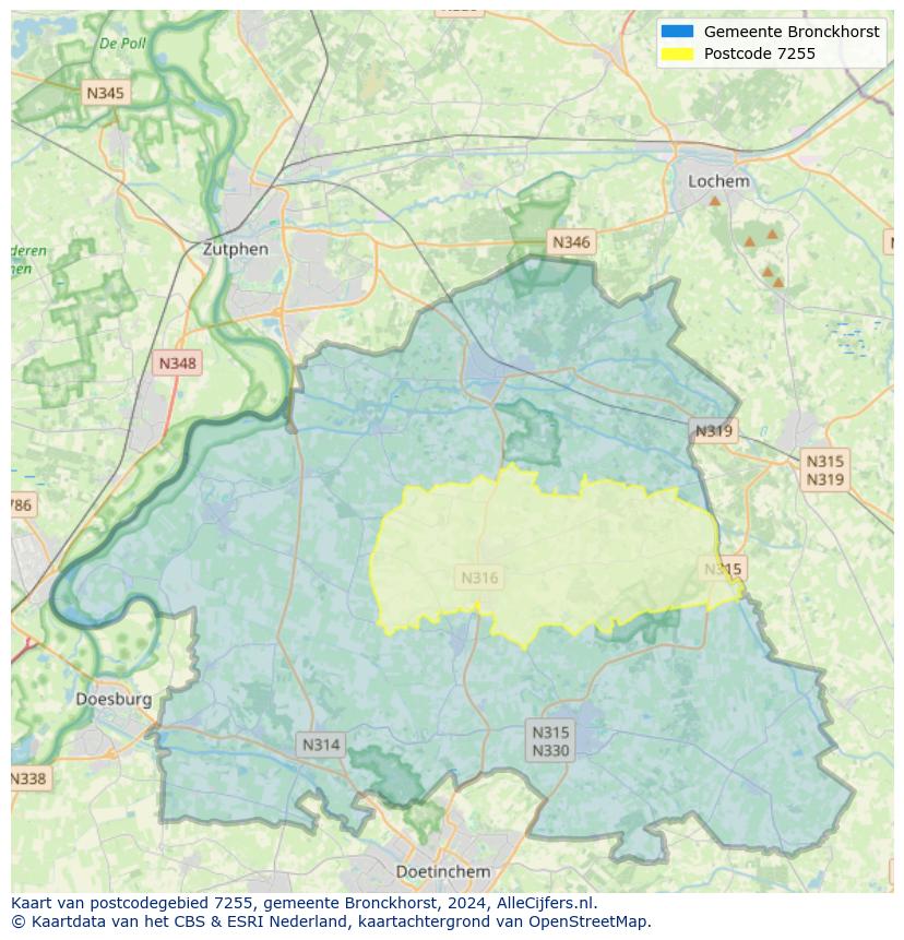 Postcode kaart 7255