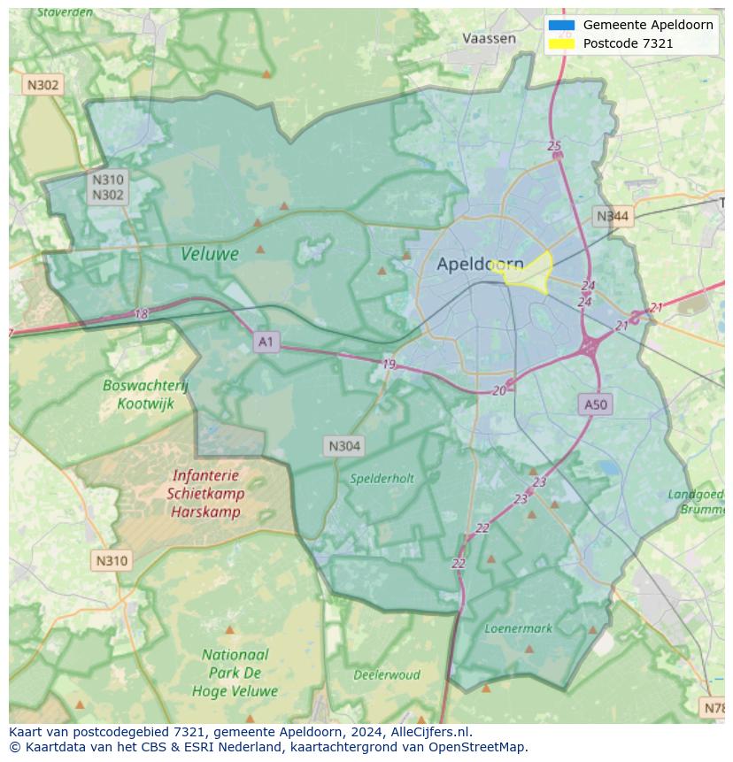 Postcode kaart 7321