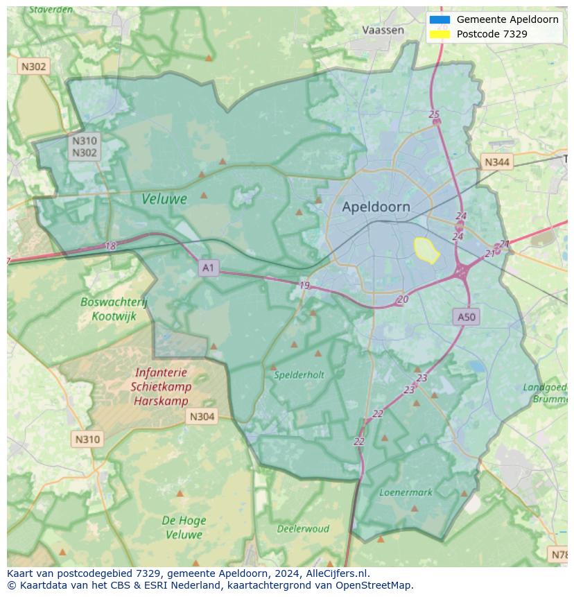 Postcode kaart 7329