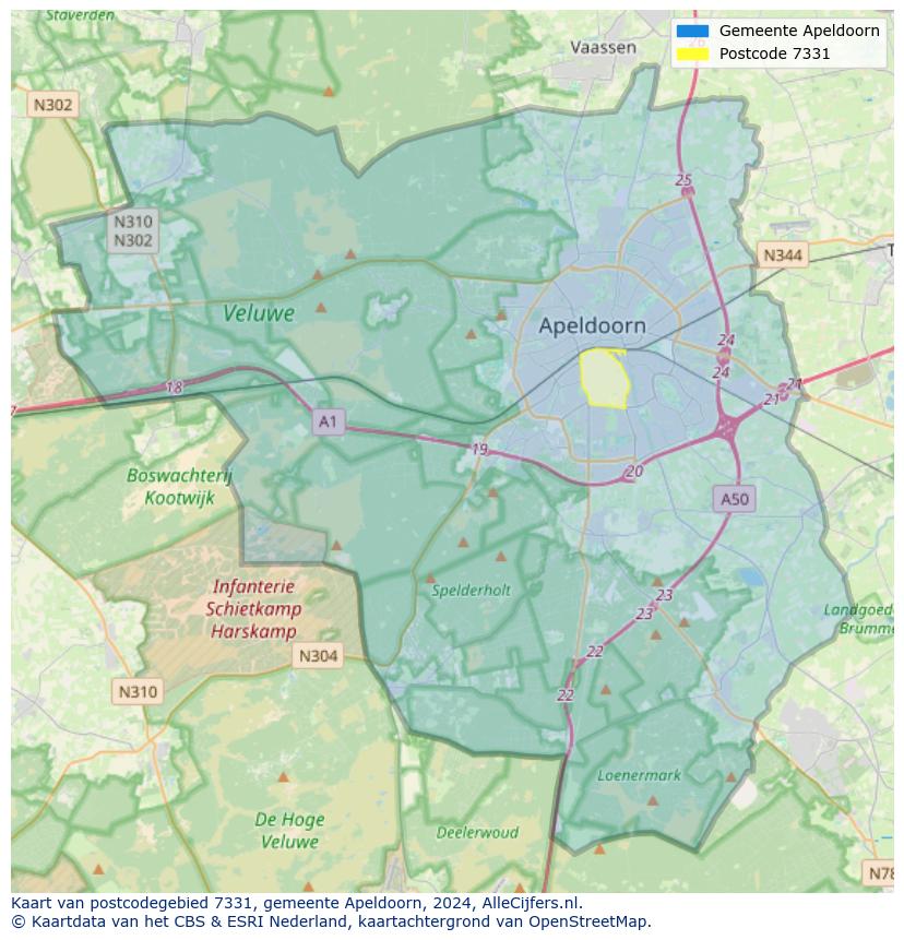 Postcode kaart 7331