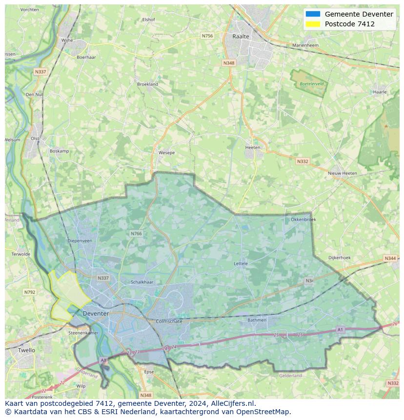 Postcode kaart 7412