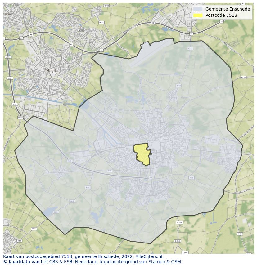 Postcode kaart 7513