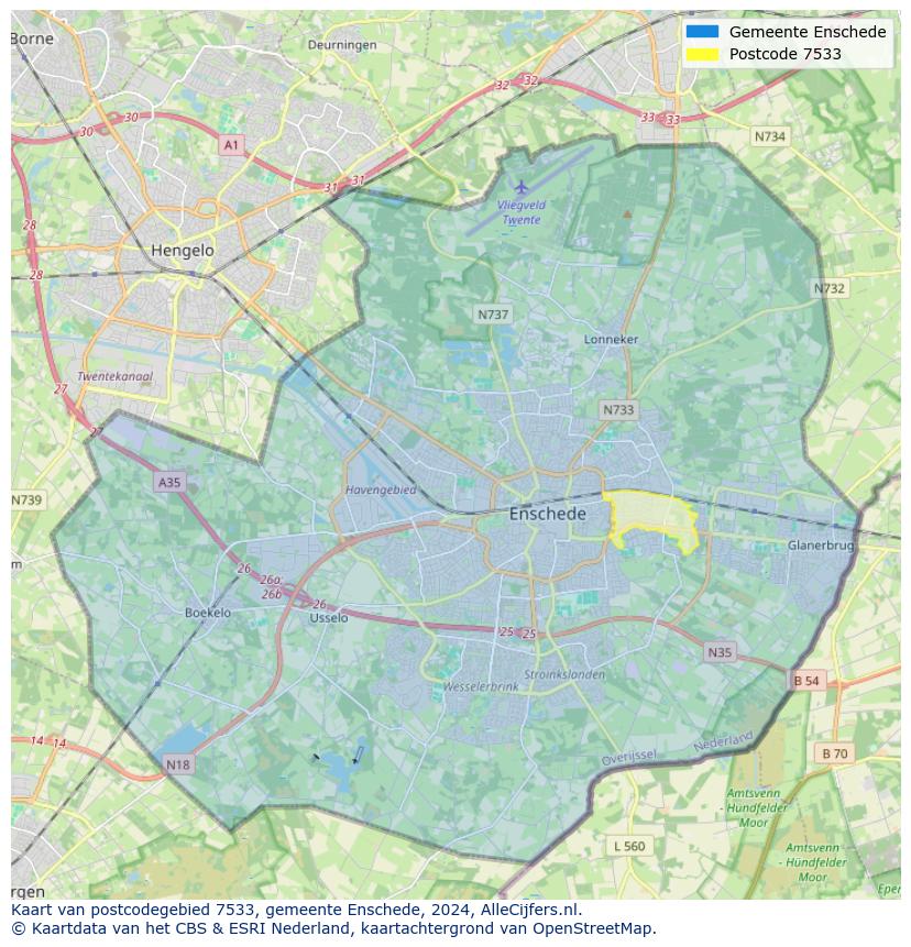 Postcode kaart 7533