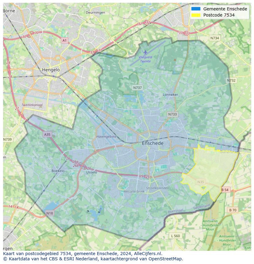 Postcode kaart 7534