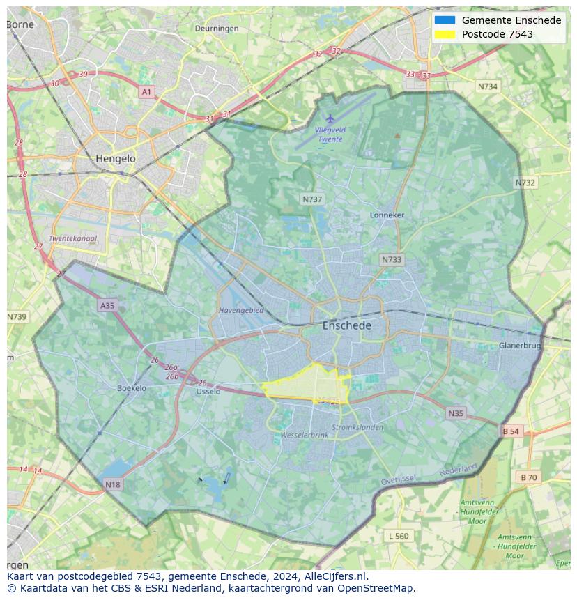 Postcode kaart 7543