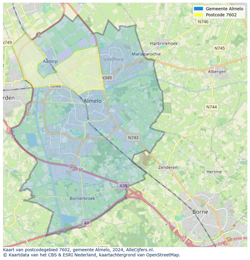Postcode kaart 7602