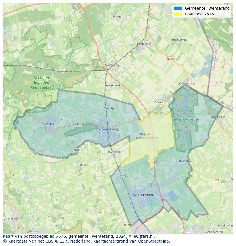 Postcode kaart 7676