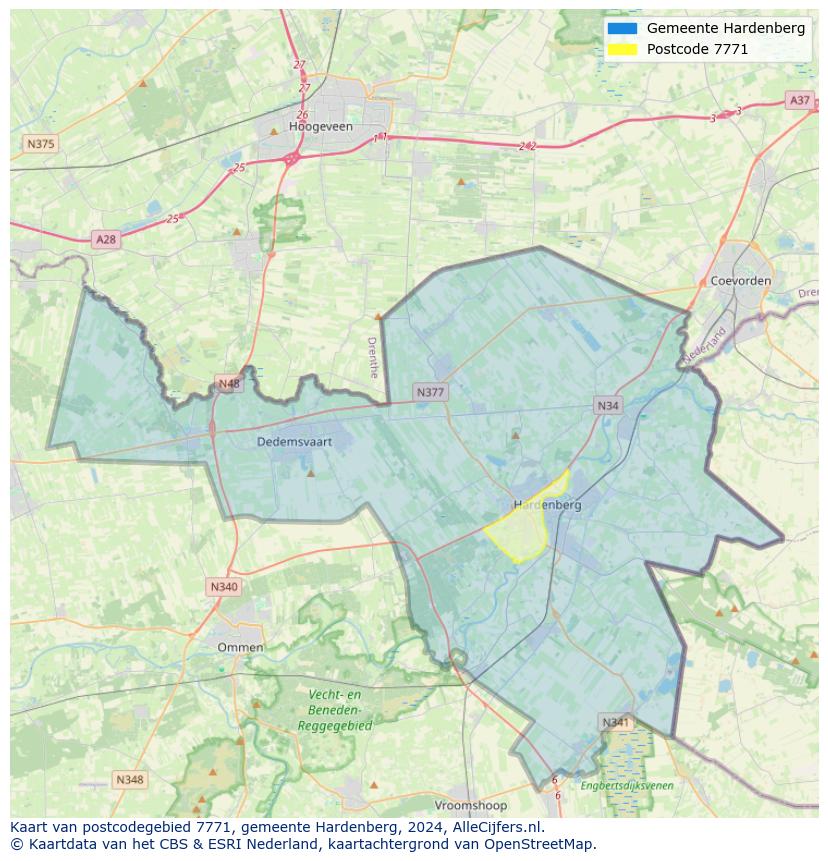 Postcode kaart 7771