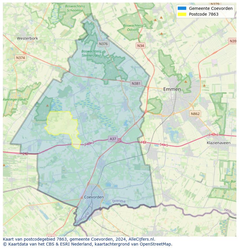 Postcode kaart 7863
