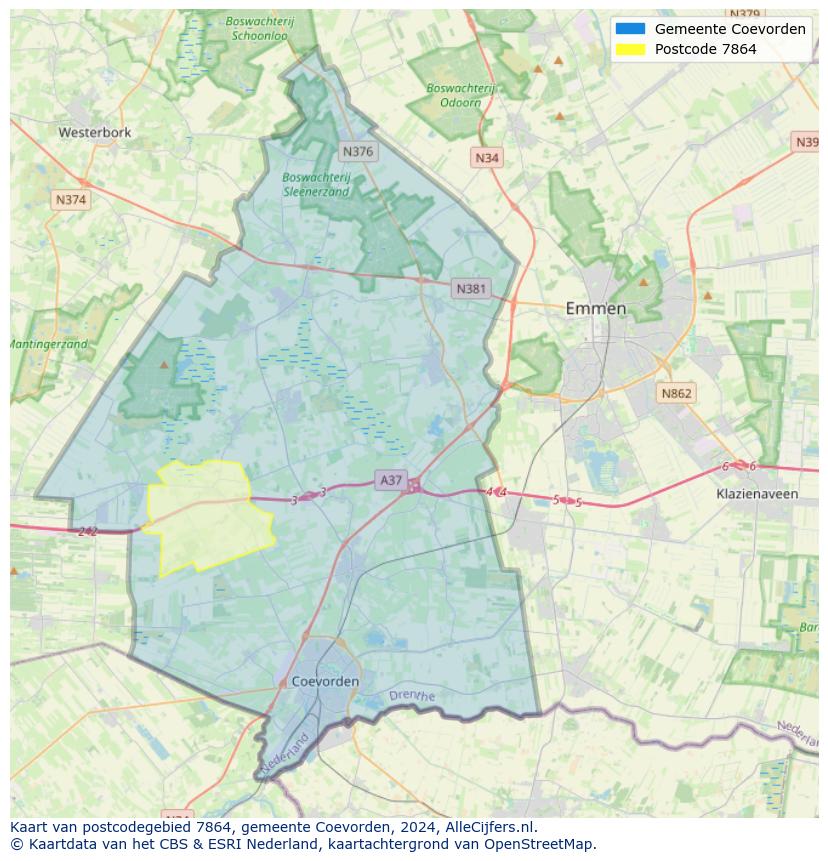Postcode kaart 7864