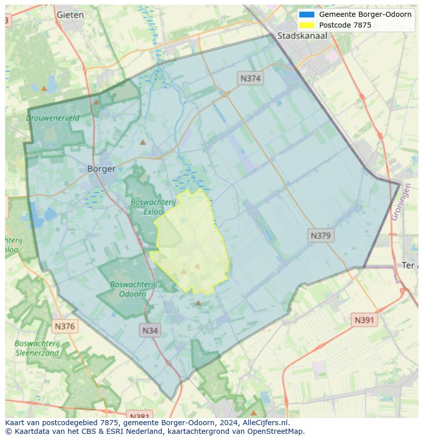 Postcode kaart 7875