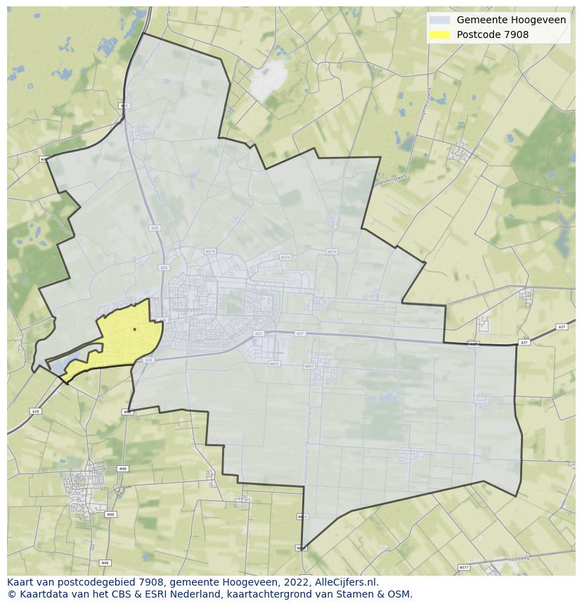 Postcode kaart 7908