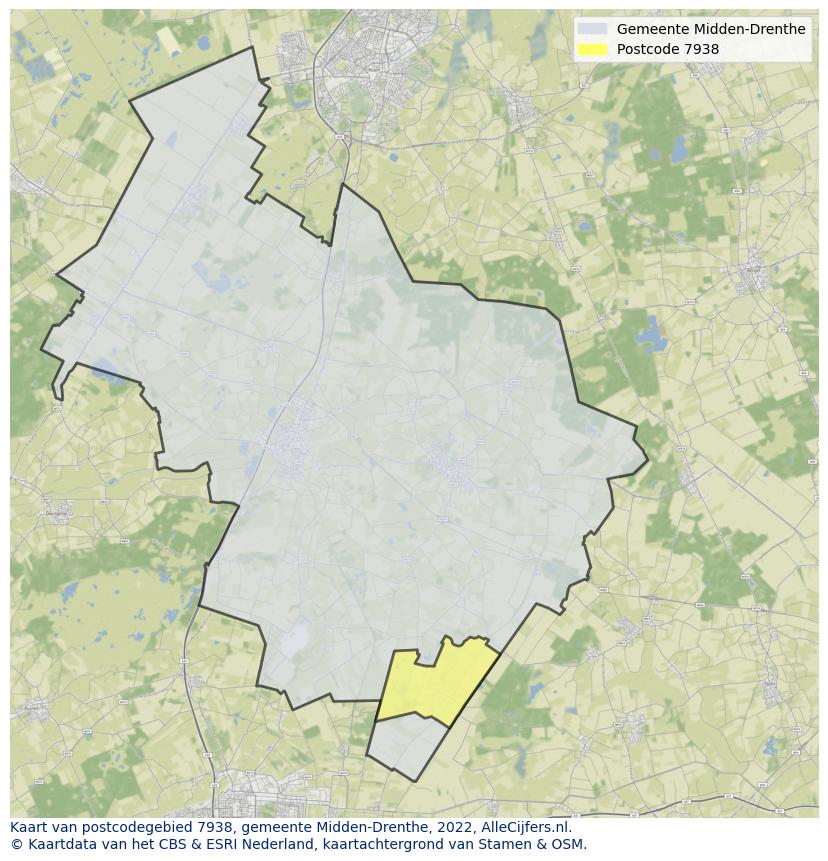 Postcode kaart 7938