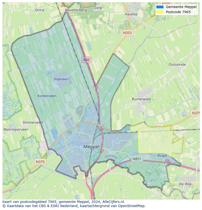 Postcode kaart 7965