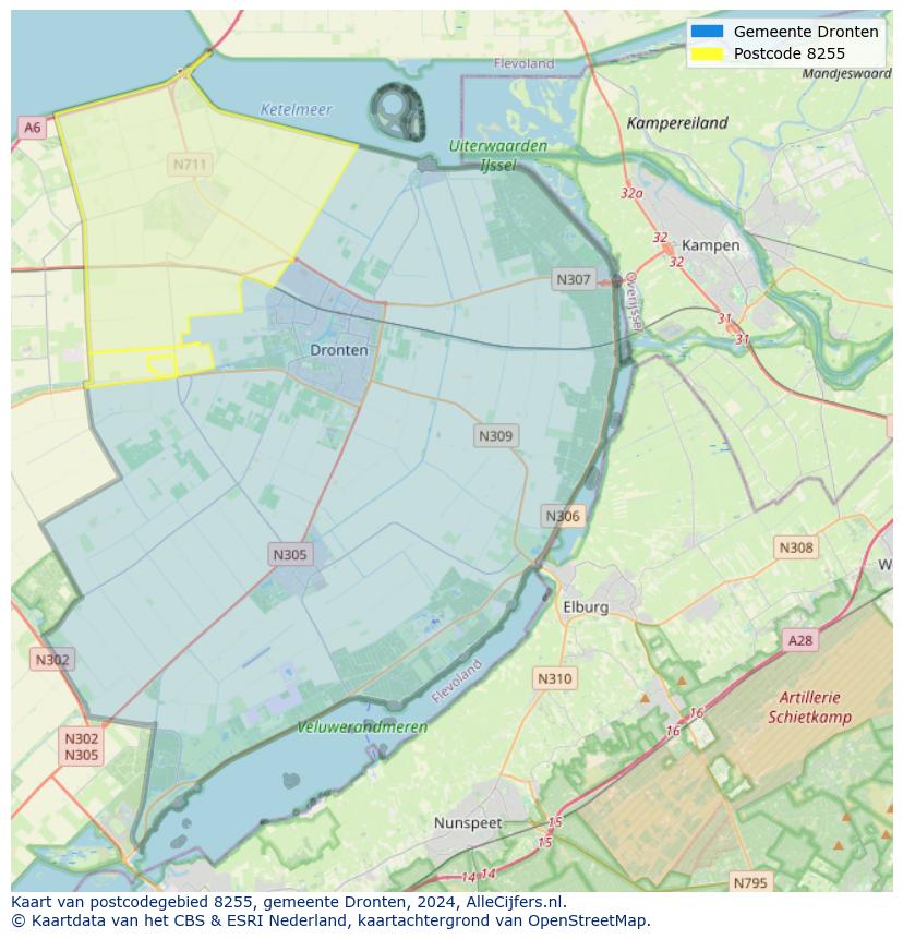 Postcode kaart 8255