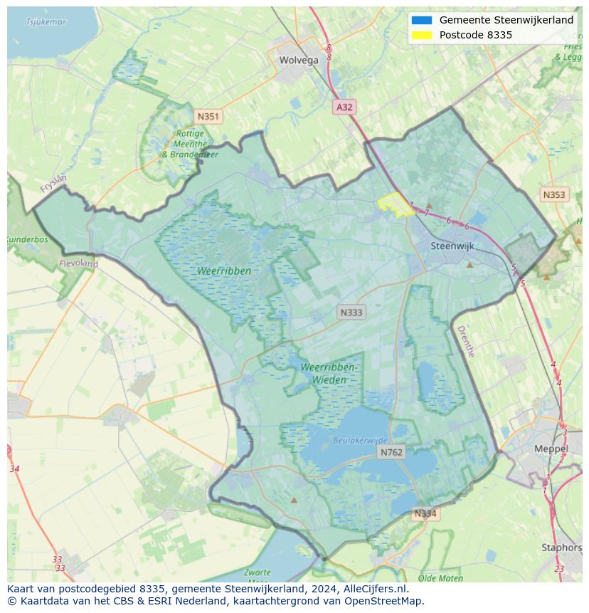 Postcode kaart 8335