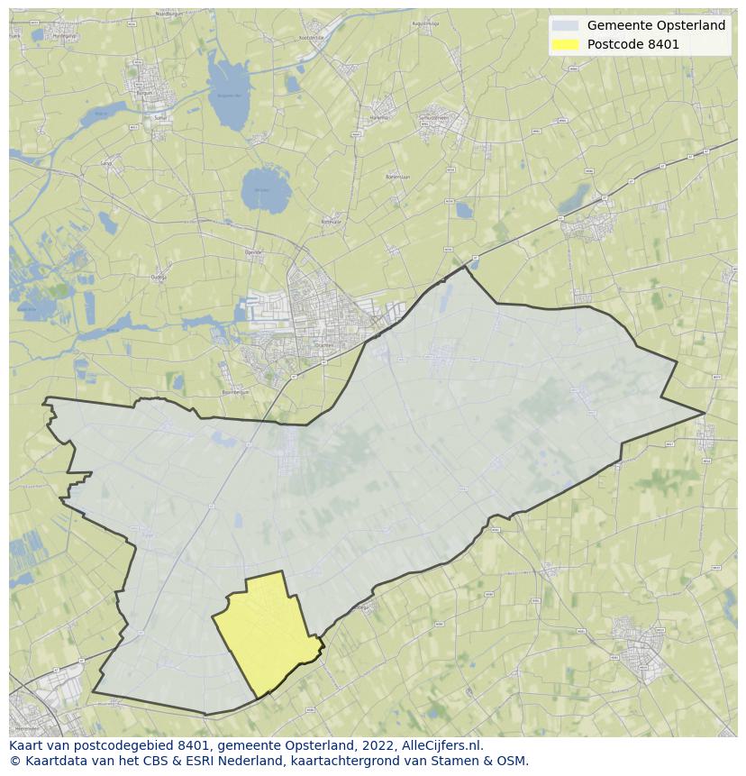 Postcode kaart 8401