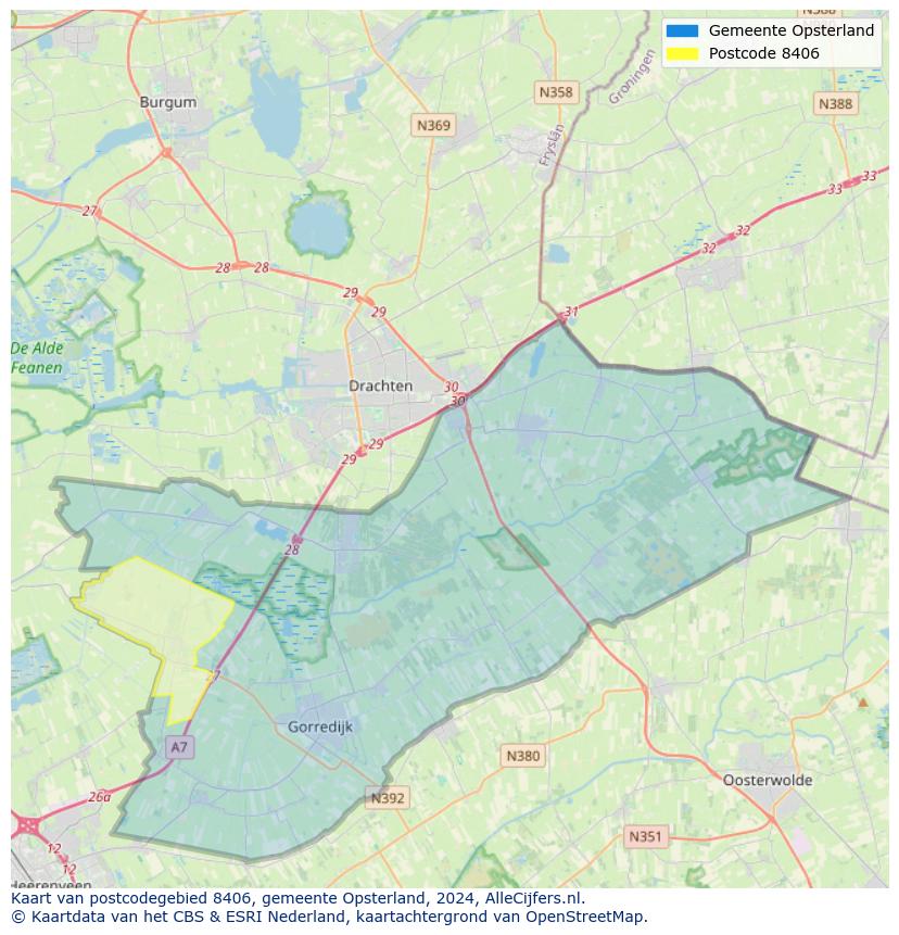 Postcode kaart 8406