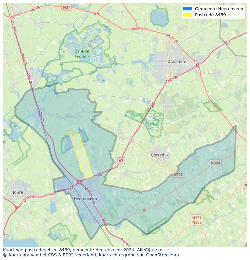 Postcode kaart 8459