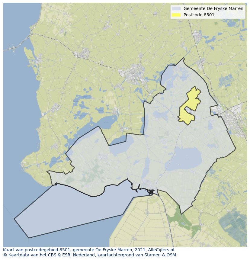 Postcode kaart 8501