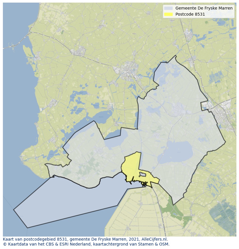 Postcode kaart 8531